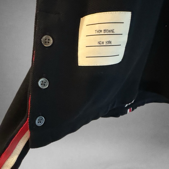 Thom Browne CLASSIC PIQUE STRIPE POLO DRESS Black Size 36 - Picture 4 of 9
